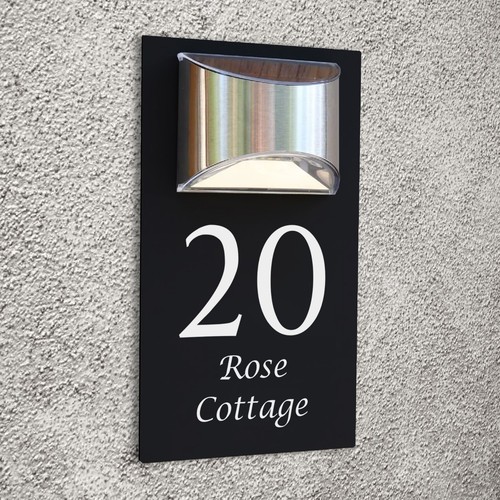 Custom house number plaque - house, led