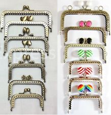 Purse Clasps Straight Various Sizes Kiss Lock Frame Mixed Metal Handle Findings