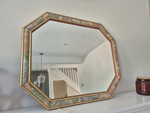 Vintage octagonal wall mirror - octagonal,