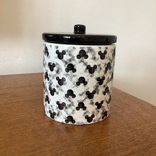 Disney Mickey Mouse Ceramic Storage Jar/Canister/Black & White/Coffee/Tea/Sugar