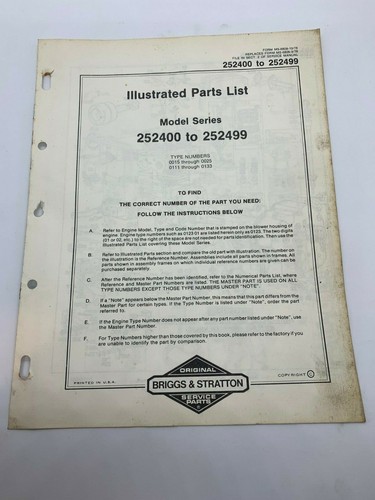 Briggs stratton 252400 - stratton,
