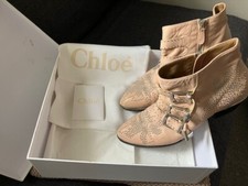 Chloe light pink Susanna studded leather boots, size 38.5 (pre-loved) boxed