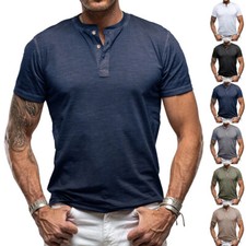 Mens Henley T-shirt Short