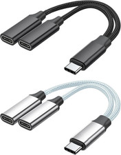 USB C Splitter, 2 Port Male to