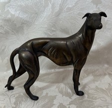 Vintage Brass / Bronzed  Greyhound Whippet Dog - 7.25" Sculpture Statue
