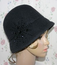 Womens Dark Gray Wool Flapper