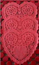 Red Paper Doilies Heart 12.5cm