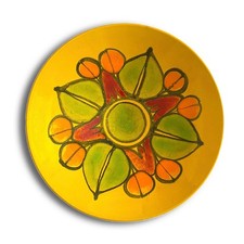 Poole Pottery Yellow Delphis Dish, Shape 4 by Ros Sommerfelt- 1970s Bowl/Plate