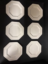 6 x Vintage Johnson Brothers Heritage White Octagonal Tea Side Break Plate 6"