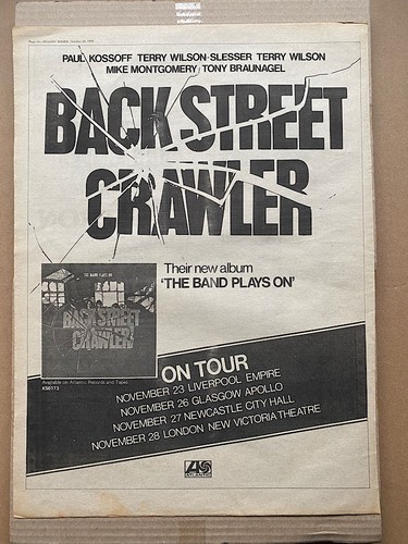 Back street crawler band - back, plays