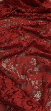 Red Floral Guipure Lace Fabric