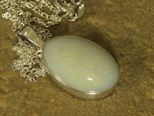 White solid 1ct opal pendant - opal,