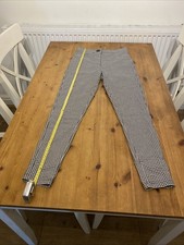 Zara Ladies Dogtooth Black White Stretch Zip Trouser Pant Legging Size S Unworn