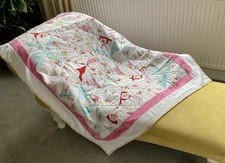 Vintage Style Lap Quilt. Handmade Approx Size 42 X 50 Inches. Pinwheel Design