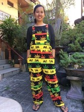 Rasta Print Dungarees Bright