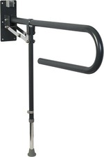 Grey Foldaway Hand Rail with Drop Down Leg Stainless Steel Easy to Install