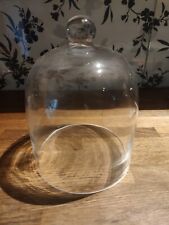 Clear Glass Dome Lid Cover Cloche Cake Pastry Cheese H26cm x W20cm. Handblown.