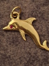  Gold Charm Pendant Dolphin