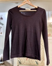 Womens Blue Pure Merino Wool Jumper. Dean And White. Size 12