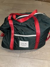 Lacoste 100% Recycled Polyester Green/Red Reversible Holdall Bag Brand New