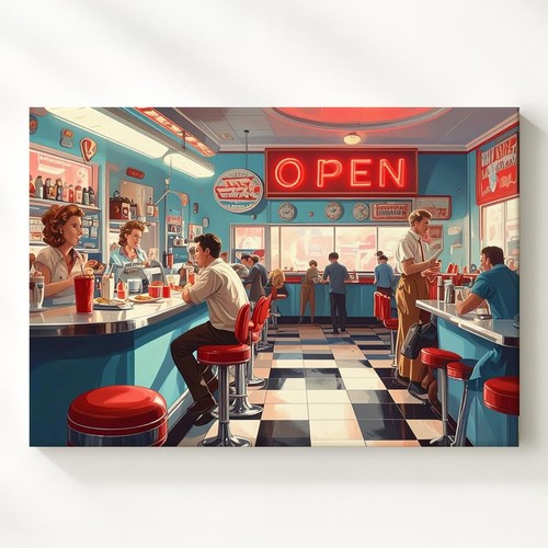Wall art retro diner - wall,