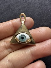 925 Gold On Sterling Silver Lucky Evil Eye Pendant