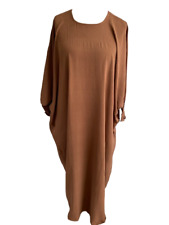Closed Butterfly Farasha Nida Plain Abaya/Jilbab/Dress in Brown 52,54,56,58