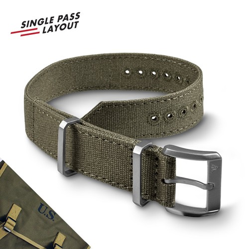 20mm vintage military olive - 20mm,