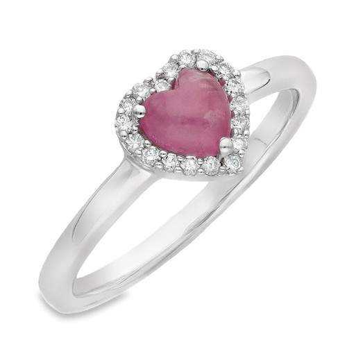 Ladies 9ct white gold heart - 9ct,