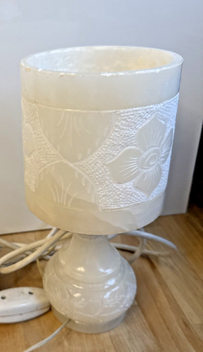 Vintage alabaster onyx lamp - alabaster,