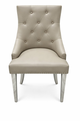 Roma grey leather dining - pu,