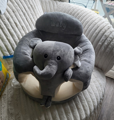 Grey elephant plush baby - elephant,