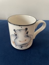 Arthur Wood White Grey Hippopotamus Back To Front Mug Cup Made In England