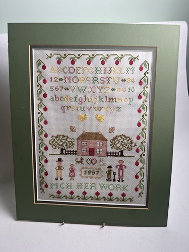 Vintage framed cross stitch - vintage,