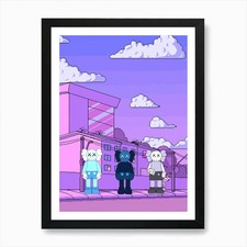 three kaws variant Art Print