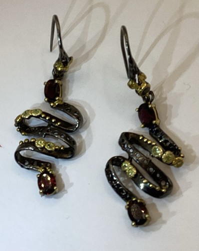925 silver earrings - silver, a
