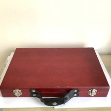 Empty Wooden Art Pencil Craft Paints Storage Box 13.5x9x2ins