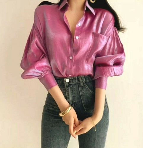 Ladies pink metallic silky - pink,