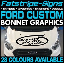 to fit FORD CUSTOM GRUMPY OLD GIT INSIDE CAMPER VAN BONNET STICKERS GRAPHICS ST