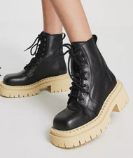 TOPSHOP Chunky Black Boots UK