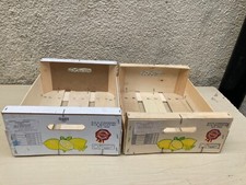 2 X WOODEN CRATE(LEMONS) 32x28cm STORAGE/CHABBY CHIC/ALFRESCO/PLANTING/PROJECT