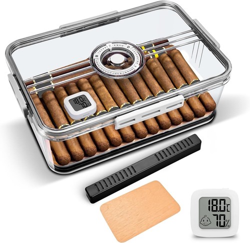 Cigar humidor with hygrometer - cigar,