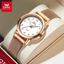 Ladies Luxury Wristwatch Waterproof Stainless Steel Elegant Quartz Watch Boxed