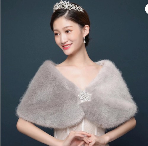 Ladies bridal solid plush faux - ladies,