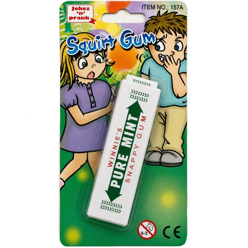 Squirt chewing gum - squirt, prank