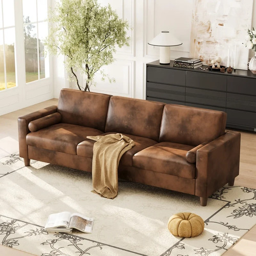 Faux leather sofa vintage - faux,