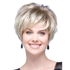 Wavy Curly Pixie Cut Wig Ladies Hair Full Wigs Cosplay Womens Real Natural Short