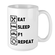 Eat Sleep F1 Repeat - Formula One Mug - Coffee Cup Gift for Motorsport Fan