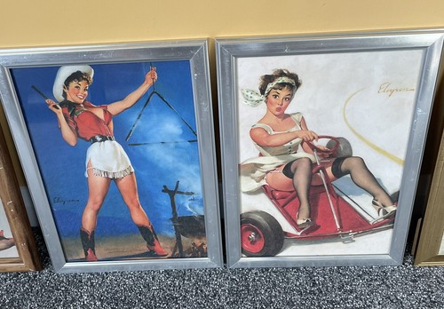 Vintage gil elvgren framed - 2,