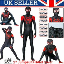 Miles Morales Spiderman Into Spider-Verse Costume Kids Men Cosplay Fancy Dress